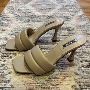 Cream padded mule heels
